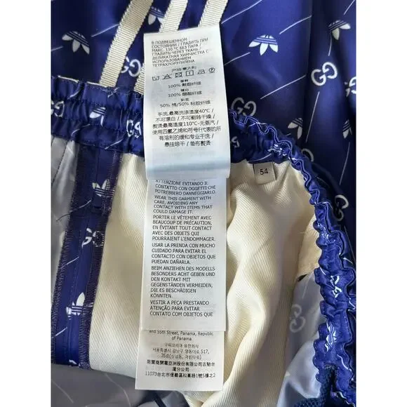 Gucci Adidas Blue & White Monogram Track Shorts